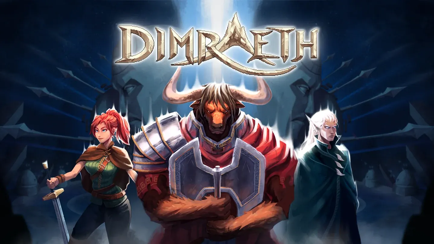 Dimraeth — a fantasy RPG with a party of adventurers and elemental combat.