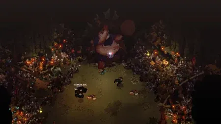 Adventurers gathered in a torch-lit cavern.